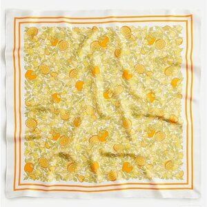 NWOT J. Crew Oversized Silk Bandana Citrus Orange Lemon
